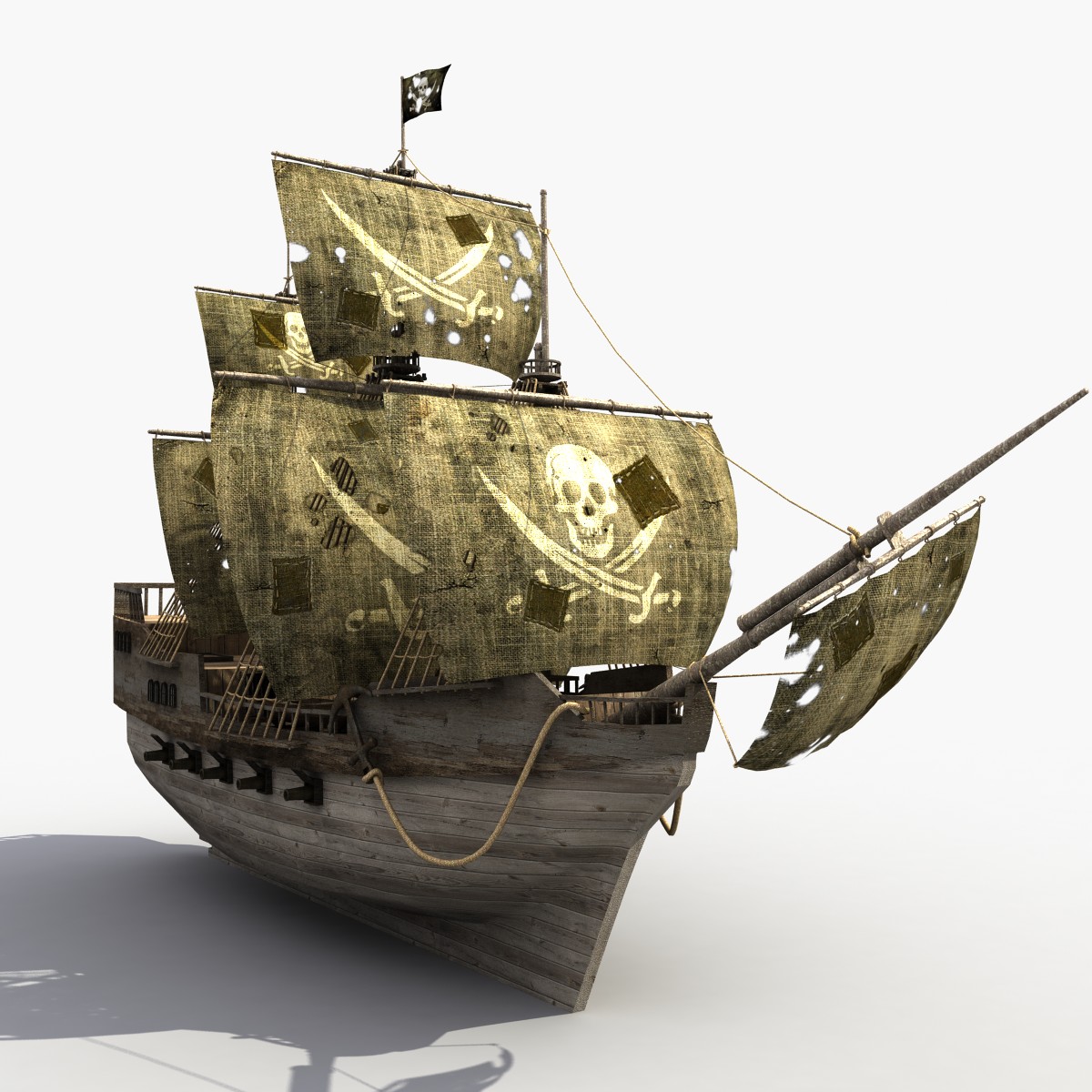 3D модель старого пиратского корабля